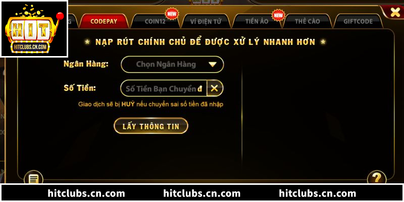 Hướng Dẫn Nạp Tiền Hitclub Nhanh Nhất Trong 2 Phút 1 Hướng dẫn nạp tiền Hitclub an toàn, nhanh chóng và bảo mật